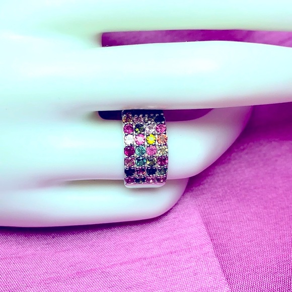 2.86ctw Round Multi Tourmaline Ring - Picture 12 of 13